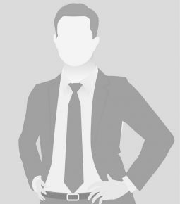 Default placeholder businessman half-length portrait photo avatar. Man gray color